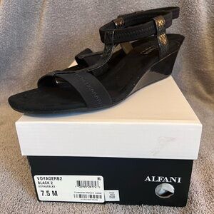Alfani black snakeskin sandals